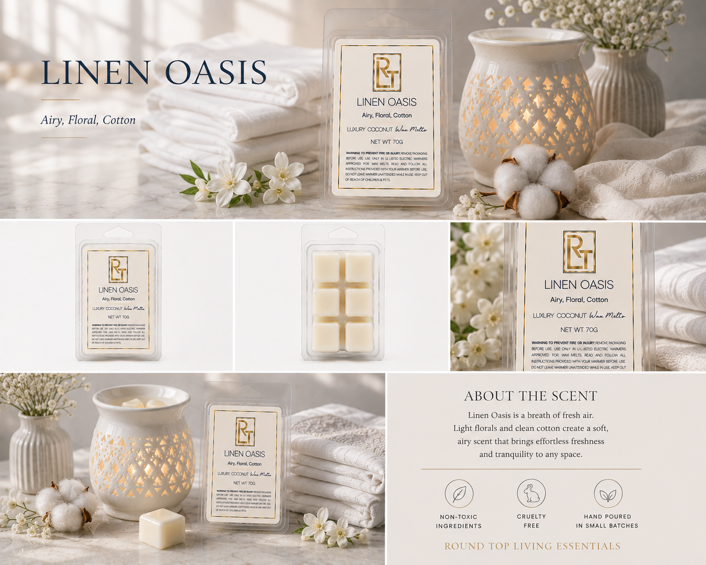 Linen Oasis Luxury Coconut Wax Melts