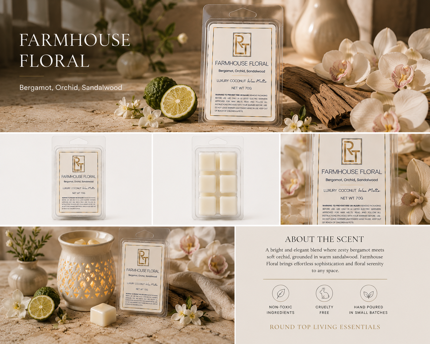 Farmhouse Floral Luxury Coconut Wax Melts