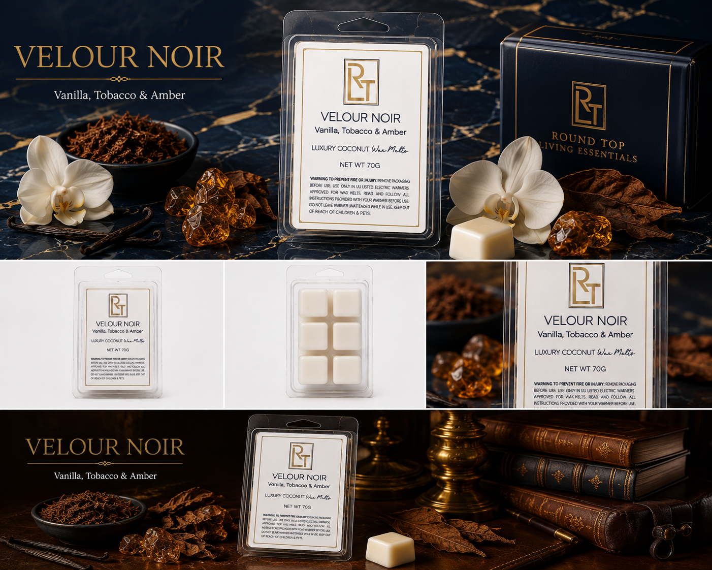 Velour Noir Luxury Coconut Wax Melts
